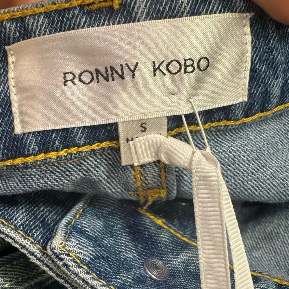 RONNY KOBO Makena Skirt Indigo Wash Denim Button Fly 100% Cotton Size Small NWT - Picture 4 of 5